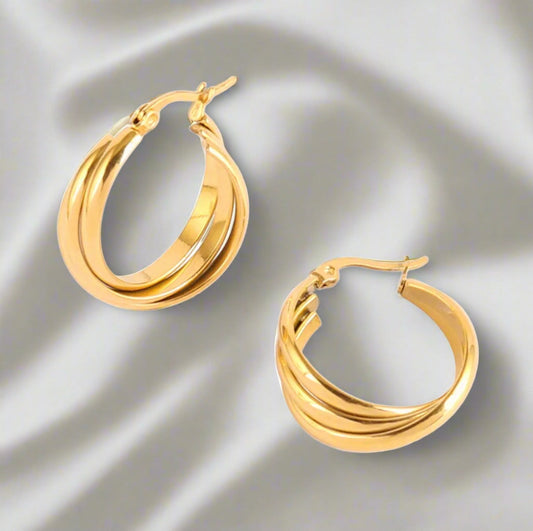 Gold Twisted Hoops